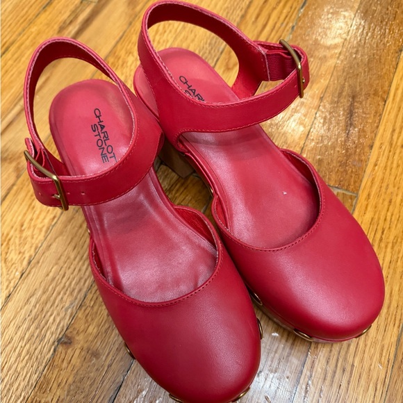 Charlotte Stone Shoes - Charlotte Stone Red Leather Sandals